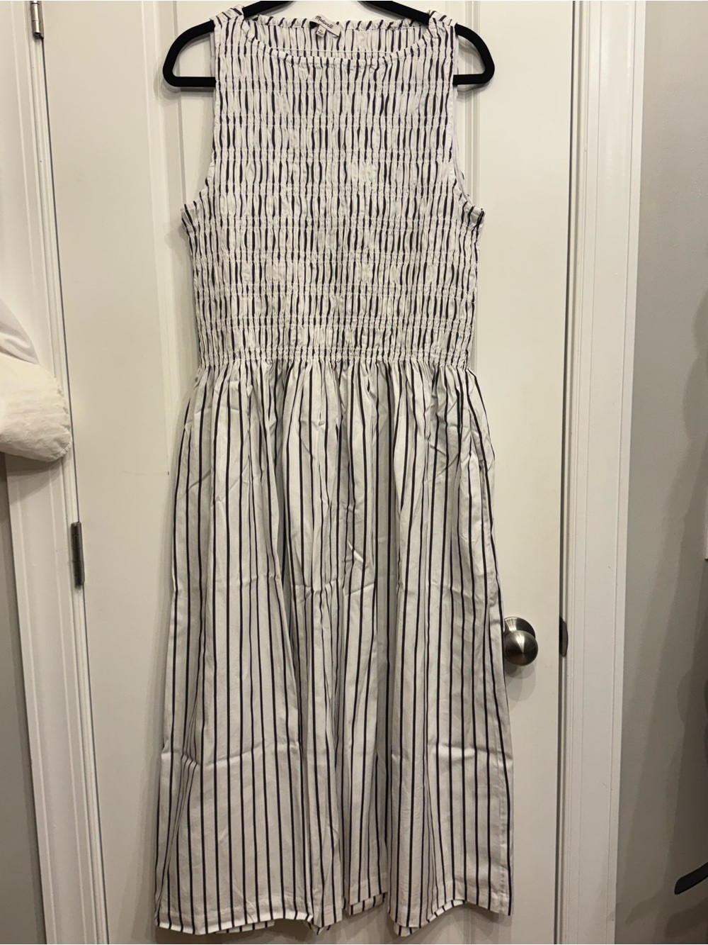 Women’s Madewell White Striped Smocked Maxi Dress - Picture 2 of 6